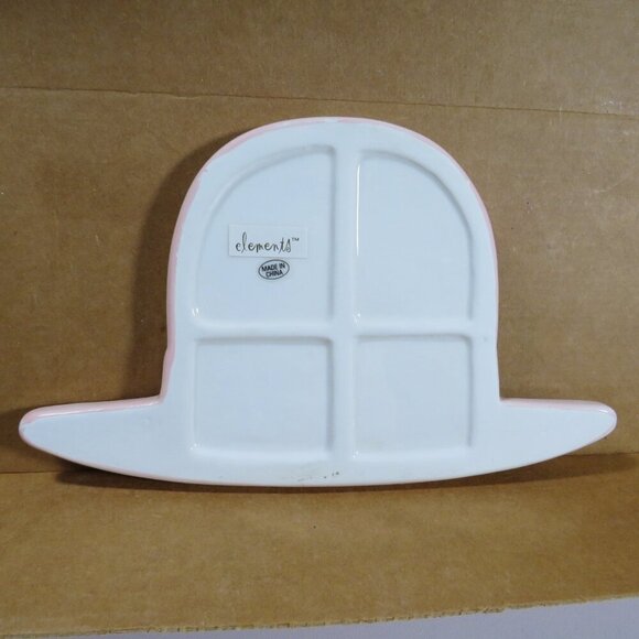 Elements Trinket Dish / Plate Ceramic Pink Rose with Diamond design embossed - Picture 4 of 5